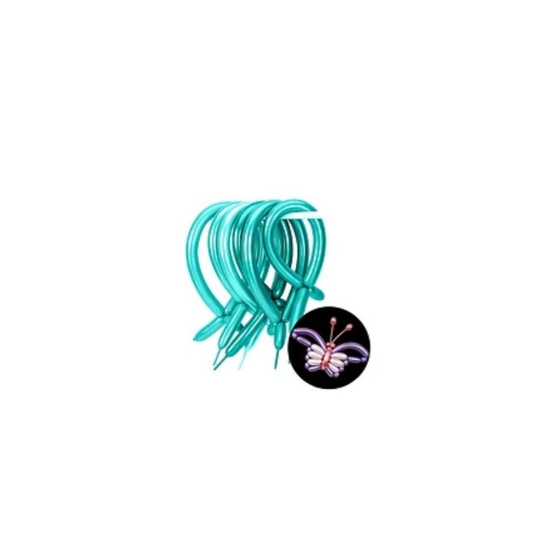 GENERICO - Globos Largos Cromados Color Verde 20pcs 30cm