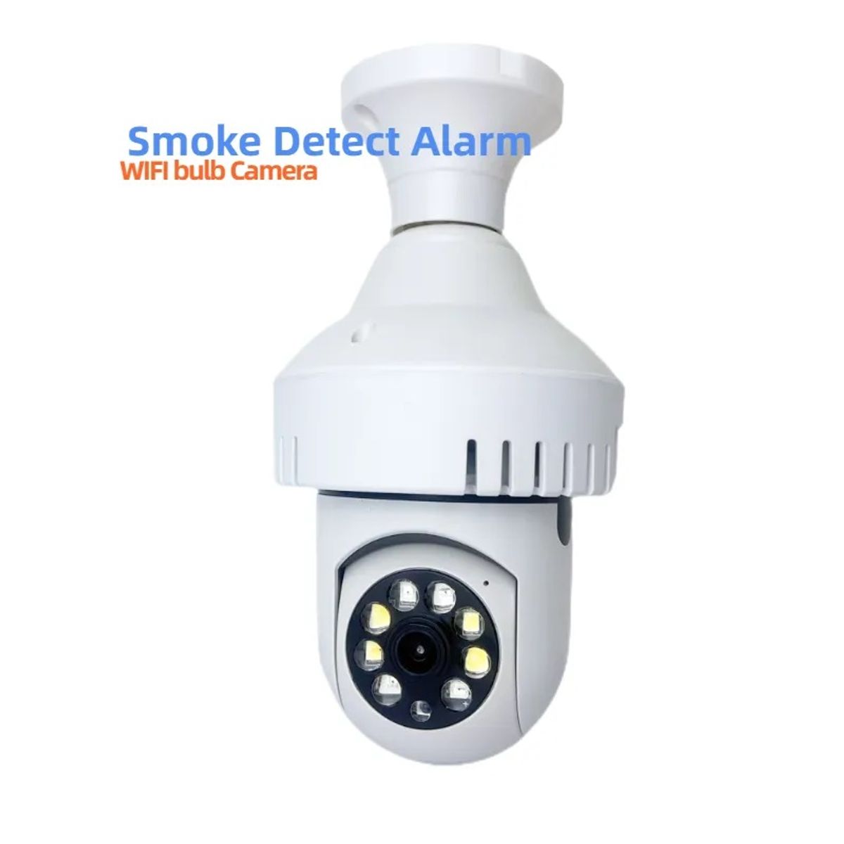 GENERICO - Cámara Ampolleta WiFi IP 360° Visión Panorámica Full HD Alarma Detector de Humo
