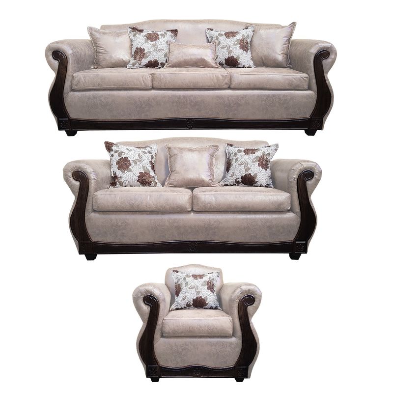 AMERICA DECORA - Living 4-3-1 Grand Santi Envejecido Beige