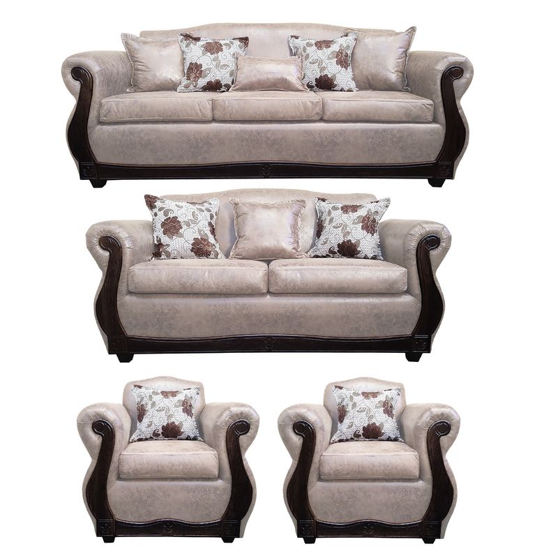 AMERICA DECORA - Living 4-3-1-1 Grand Santi Envejecido Beige