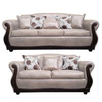 Living Con Resorte Estructural 7 Cuerpos 4+3 Grand Santi Envejecido Beige