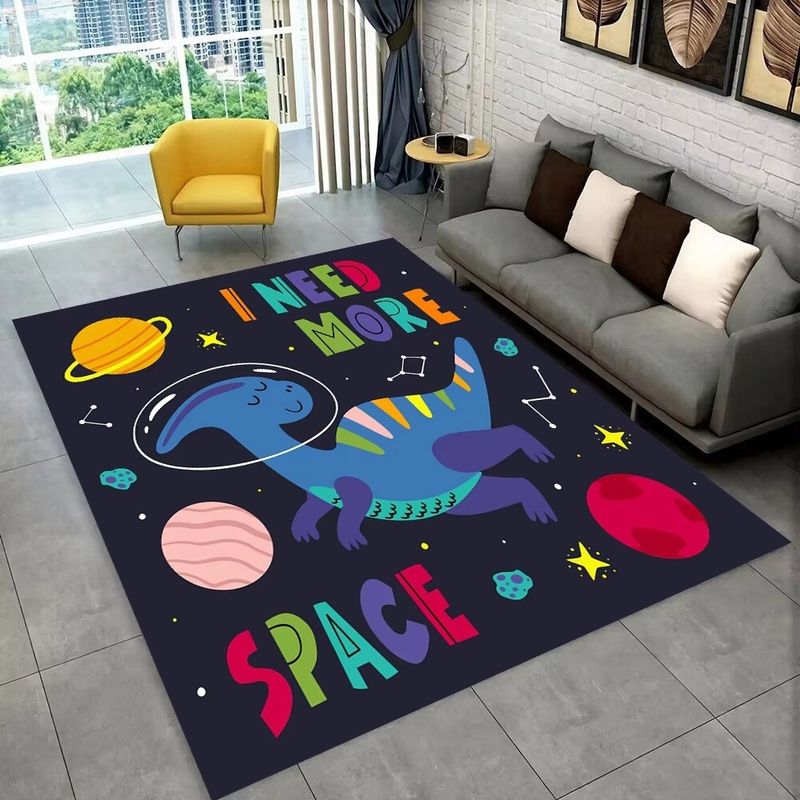 GENERICO - ALFOMBRA ANTIDESLIZANTE DISEÑO INFANTIL DINOESPACE  120X160CM