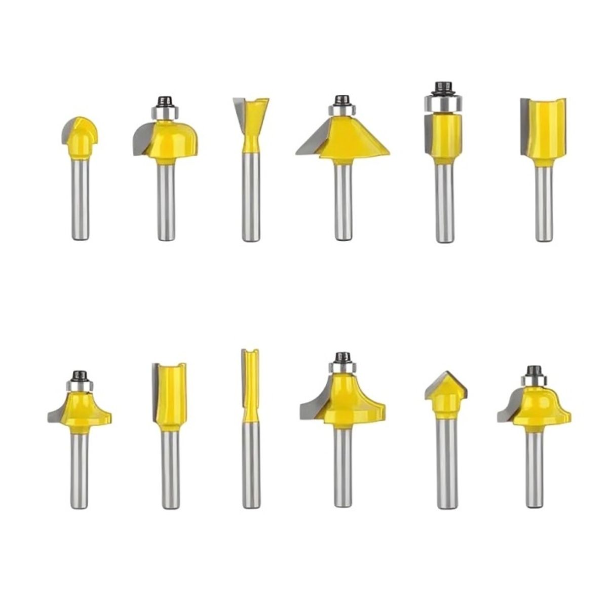 OEM - Juego De 12 Brocas Fresas Madera Router 6.35mm 1/4