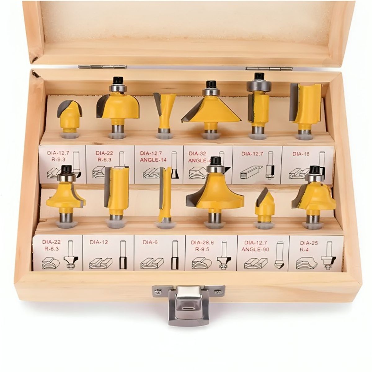 OEM - Juego De 12 Brocas Fresas Madera Router 6.35mm 1/4