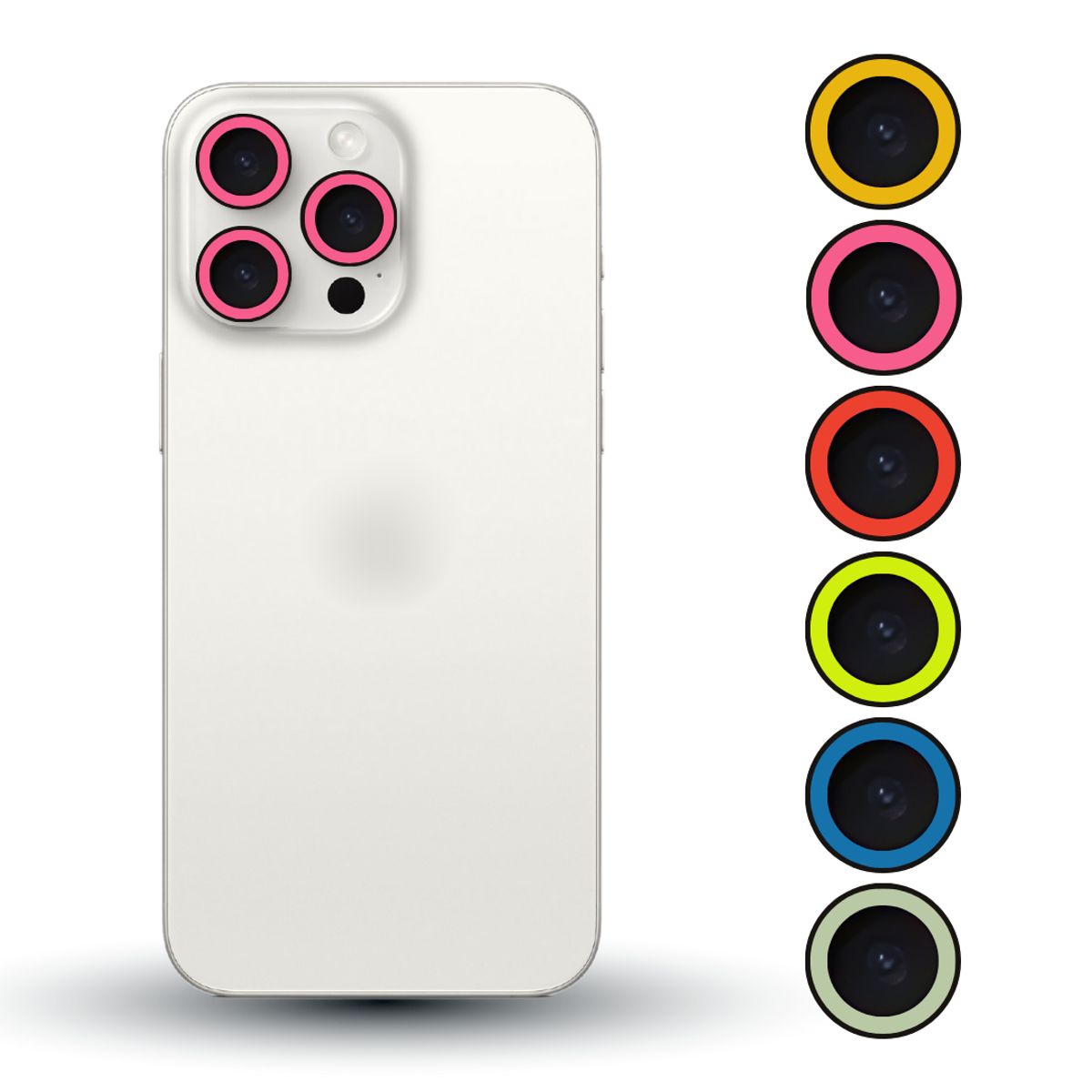 GENERICO - Vidrios Protectores Fluor Premium Camara Para iPhone 14-14Plus Blanco