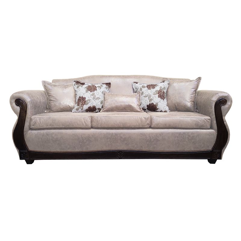 AMERICA DECORA - Sofá Para 4 Personas Grand Santi Envejecido Beige
