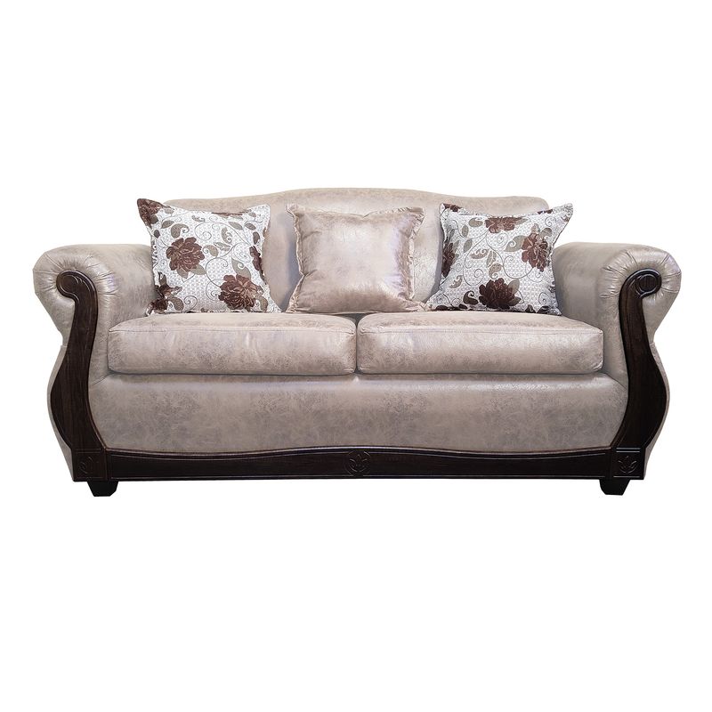 AMERICA DECORA - Sofá Para 3 Personas Grand Santi Envejecido Beige