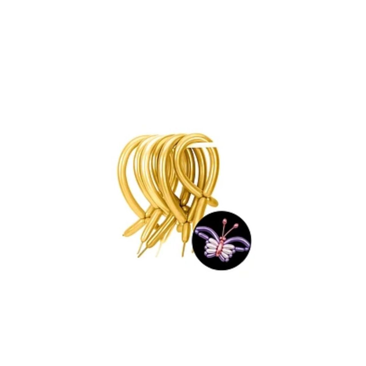 GENERICO - Globos Largos Cromados Color Dorado 20pcs 30cm