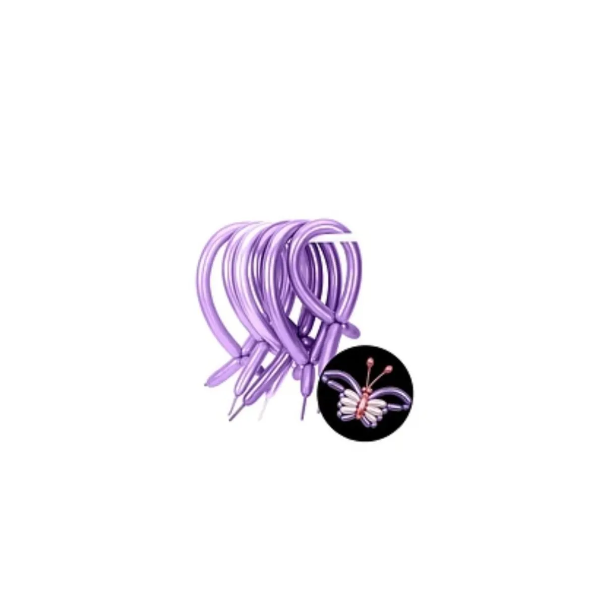 GENERICO - Globos Largos Cromados Color Morado 20pcs 30cm