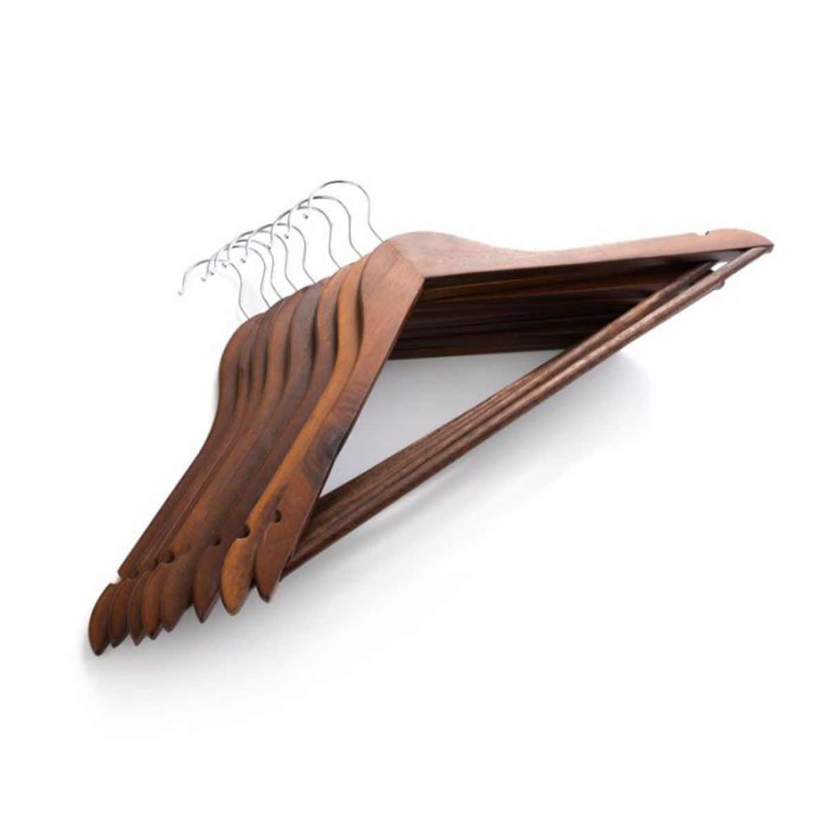 OEM - Pack 3 Perchas Colgadores Ganchos De Madera Ropa Perchero