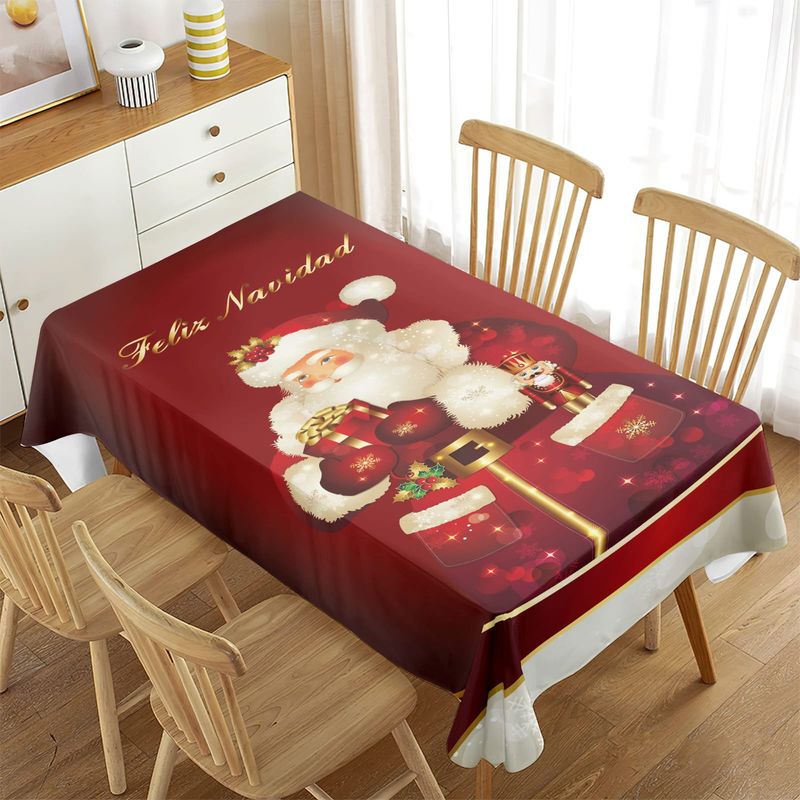 GENERICO - MANTELES ANTIDERRAME CON DISEÑO NAVIDEÑO PAPA NOEL 140X220CM TF