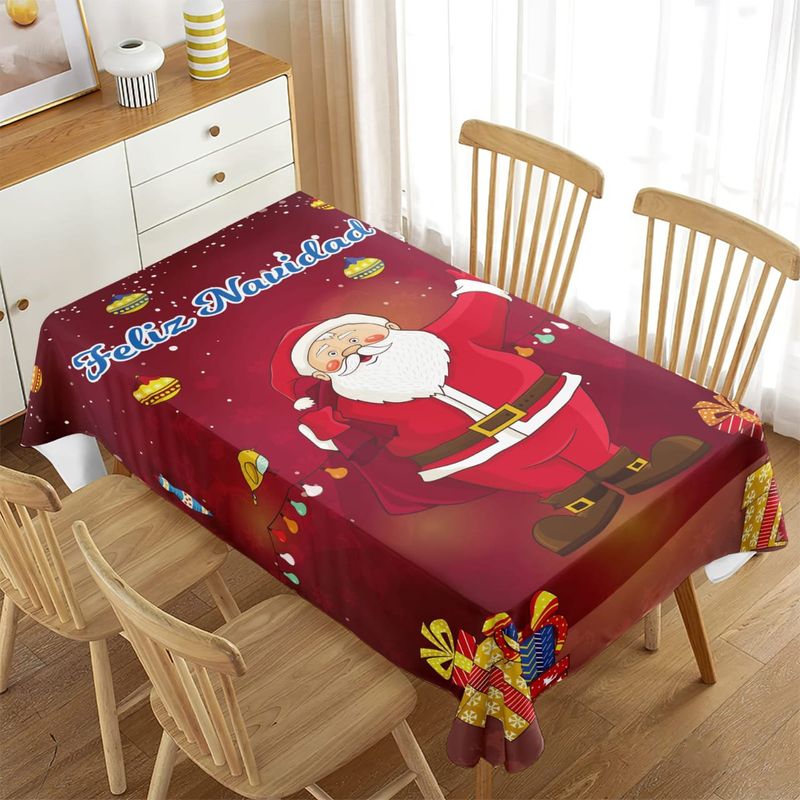 GENERICO - ANTELES ANTIDERRAME DISEÑO NAVIDEÑO FELIZ NAVIDAD SANTA 140X220CM TF