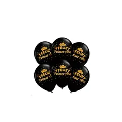 GENERICO - Globos De Latex Feliz Primer Año 6pcs
