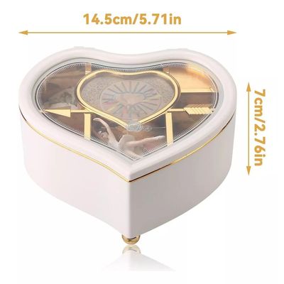 Imagen 2 del producto Caja Corazón Musical Joyero Con Bailarina (19 X 18 X 7)