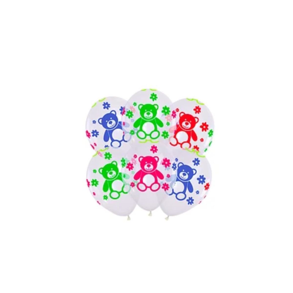 GENERICO - Set Globos Latex Con Estampado De Osos 6pcs