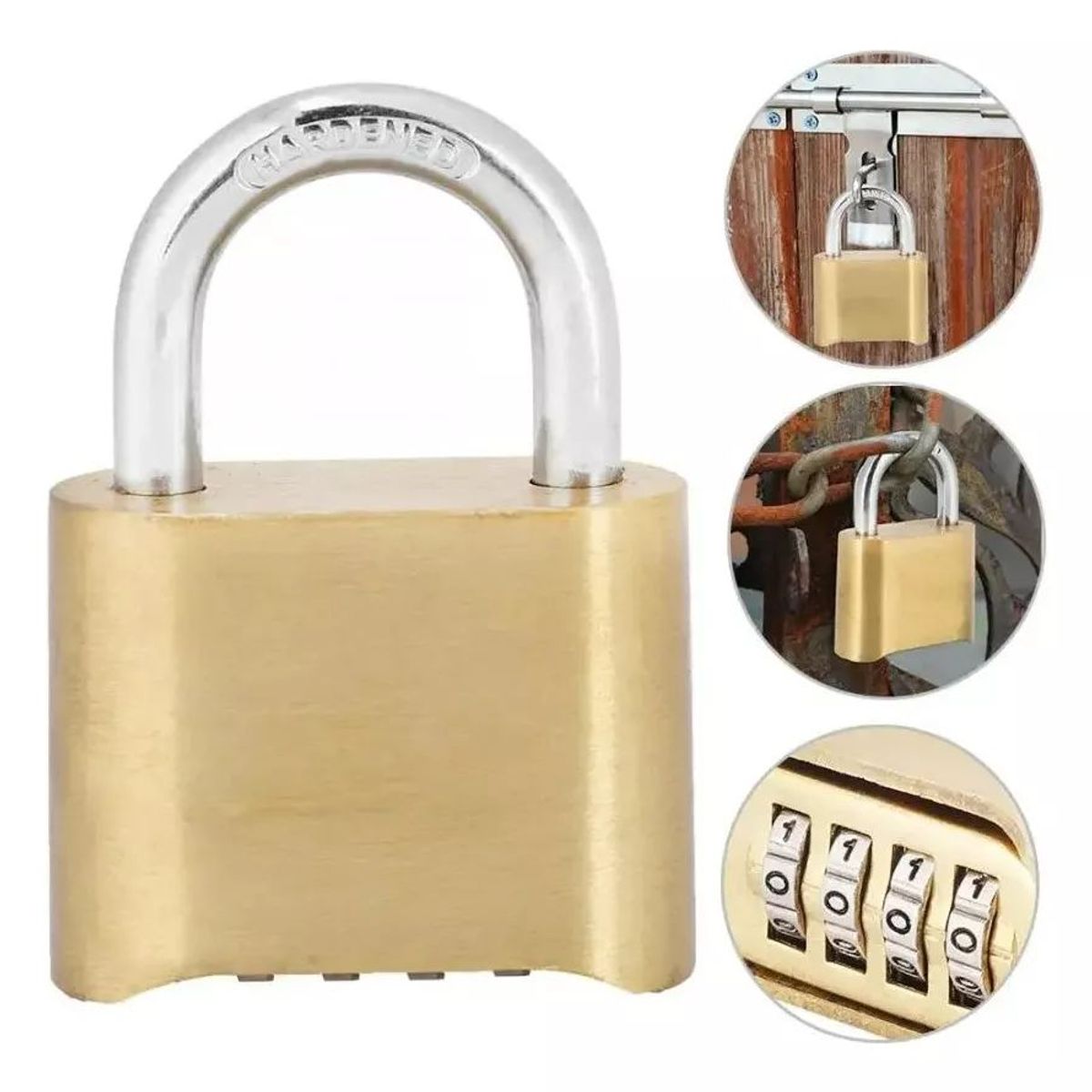 KUANGYE - Candado Clave Inoxidable 4 Dígitos Exterior Waterproof