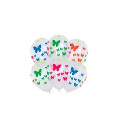 GENERICO - Set Globos Latex Con Estampado De Mariposas 6pcs
