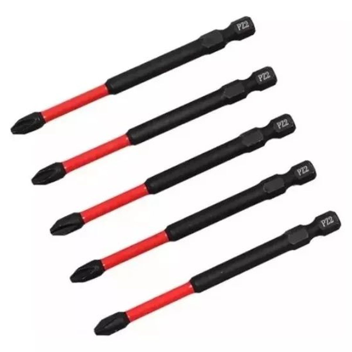 KUANGYE - 5pcs Magnetica Punta Destornillador Puntas Impacto Pz2 90mm