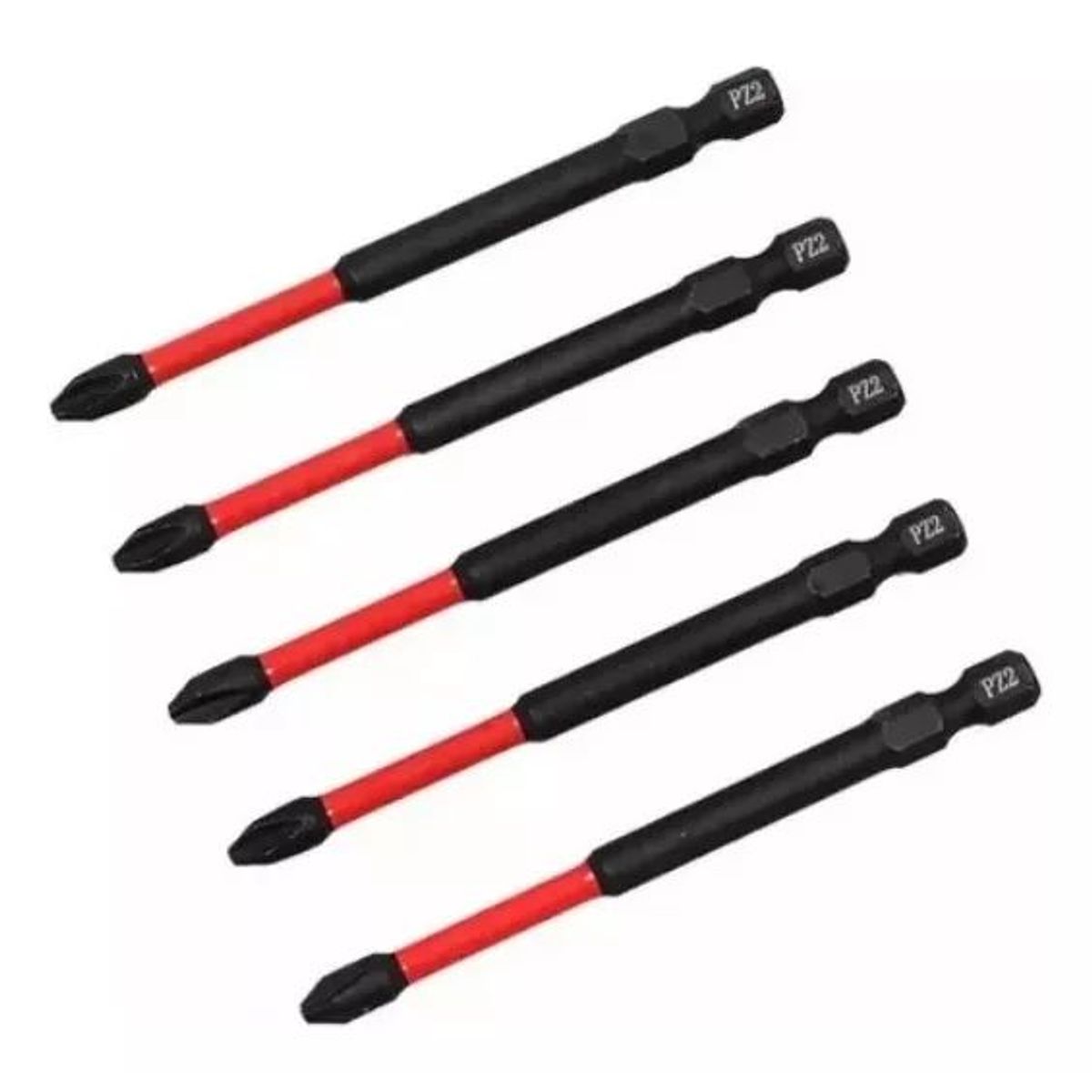 KUANGYE - 5pcs Magnetica Punta Destornillador Puntas Impacto Pz2 90mm