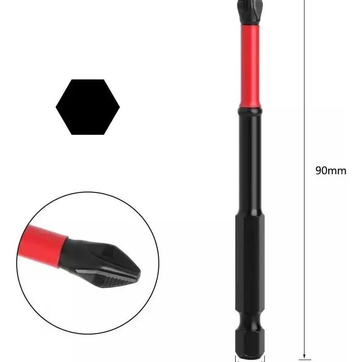 KUANGYE - 5pcs Magnetica Punta Destornillador Puntas Impacto Pz2 90mm