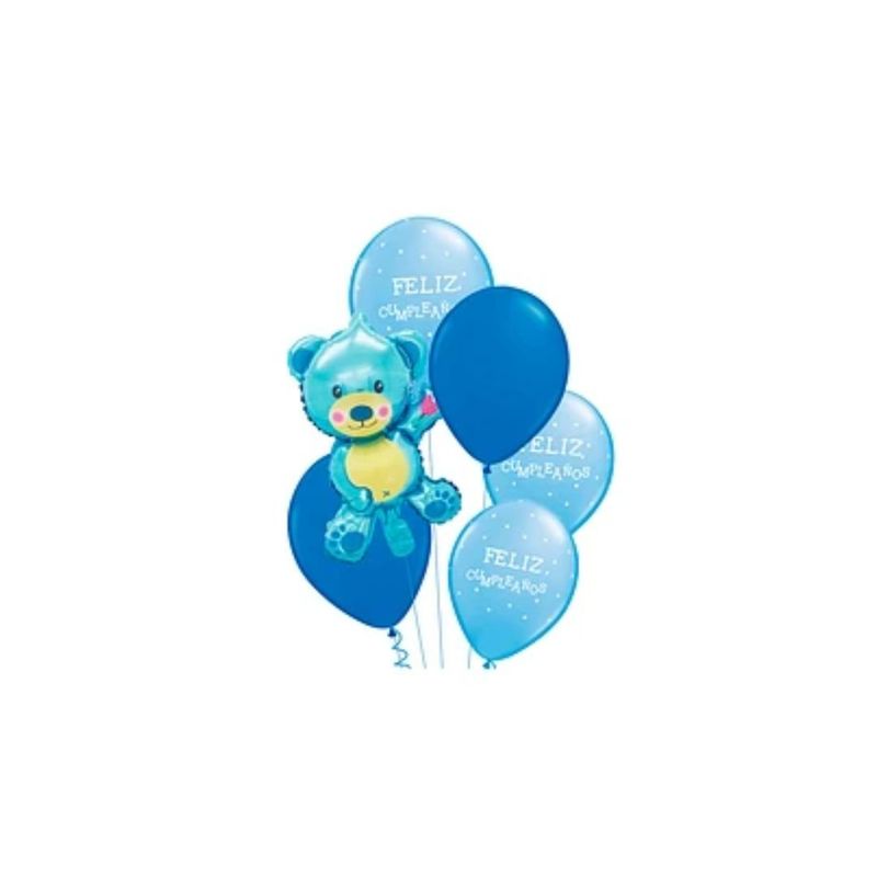 GENERICO - Set De Globos Mini Oso Azul de 6pcs