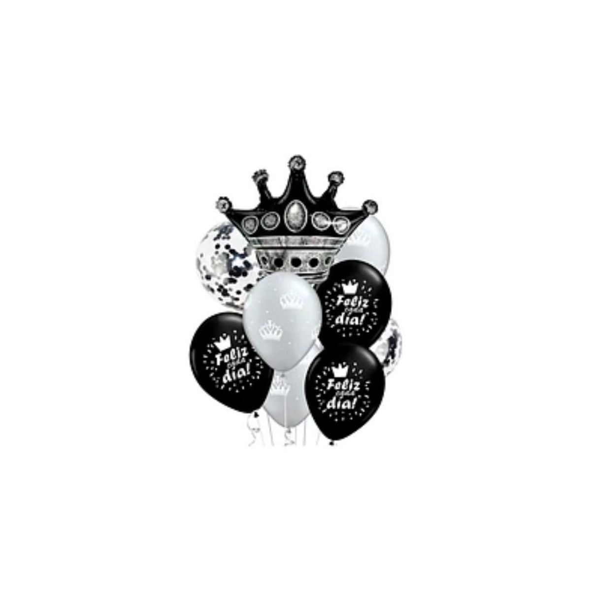GENERICO - Set De Globos Corona Negra 9pcs