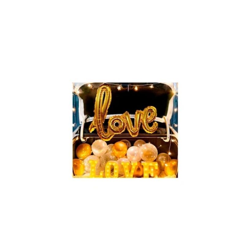 GENERICO - Set Globos Decoración Love Dorado