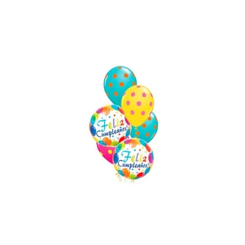 GENERICO - Set De Globos De Látex Feliz Cumpleaños 6pcs