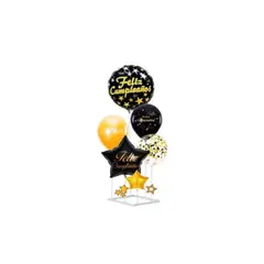 GENERICO - Set De Globos Feliz Cumpleaños Con Base 6pcs