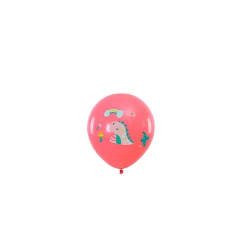 GENERICO - Globo Latex Colores Surtidos Figura De Dinosaurio 6pcs 30cm