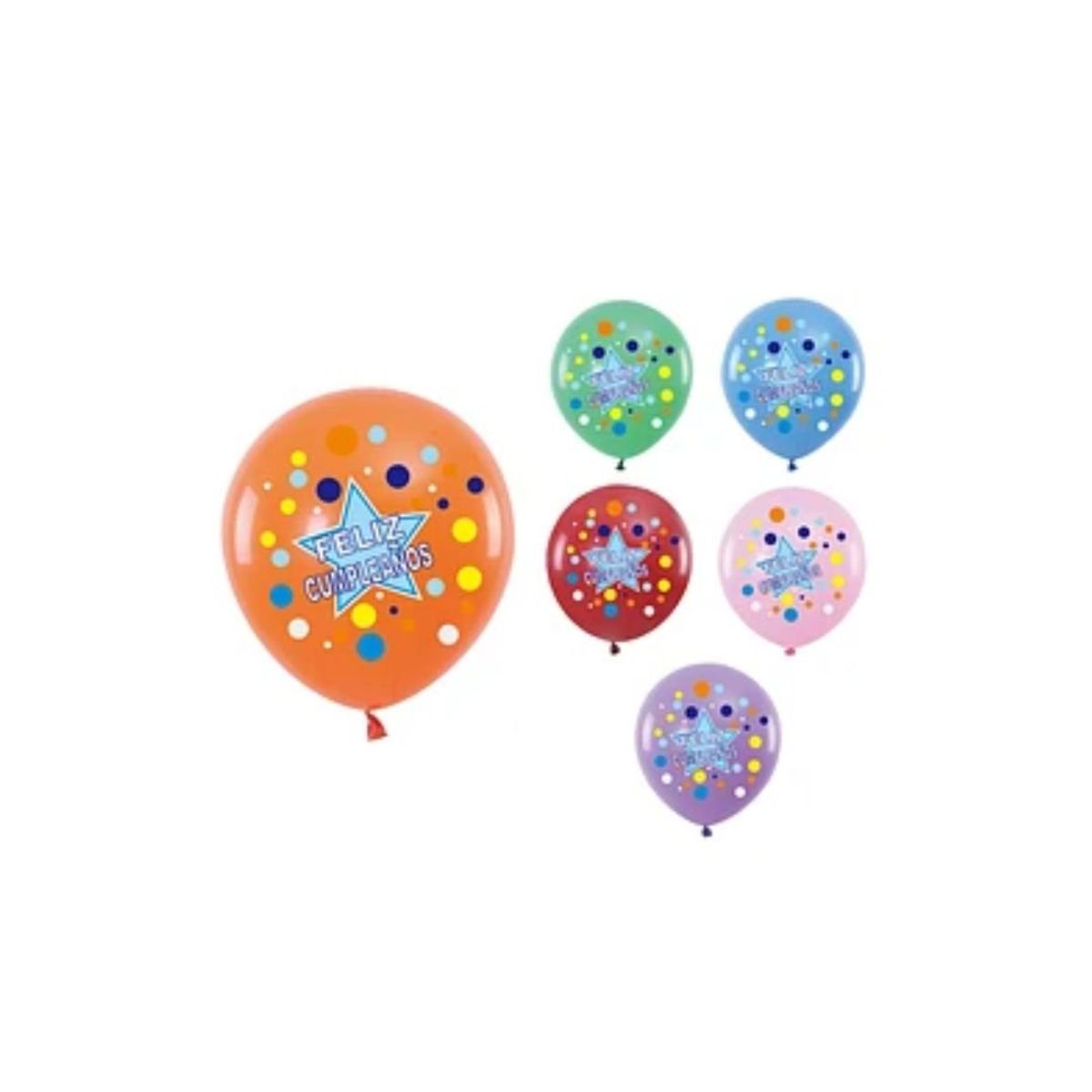 GENERICO - Globos De Latex Feliz Cumpleaños 6pcs 30cm Colores Surtidos
