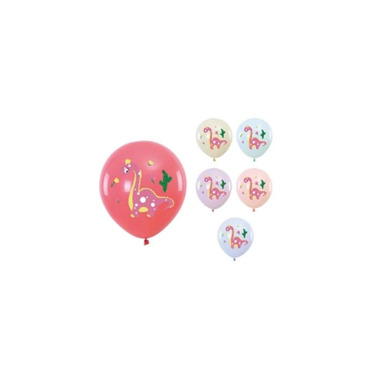 GENERICO - Globos De Látex Dinosaurio 6pcs 30cm