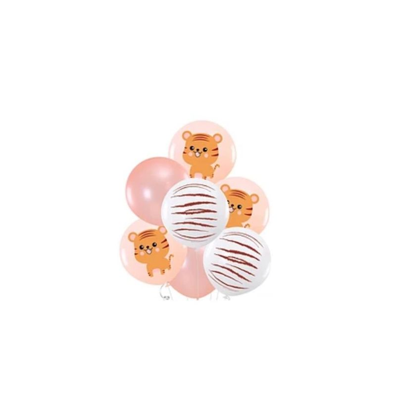GENERICO - Set De Globos De Látex Estampado Tigre 7pcs