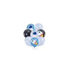 GENERICO - Set De Globos De Látex De Astronauta Azul y Negro