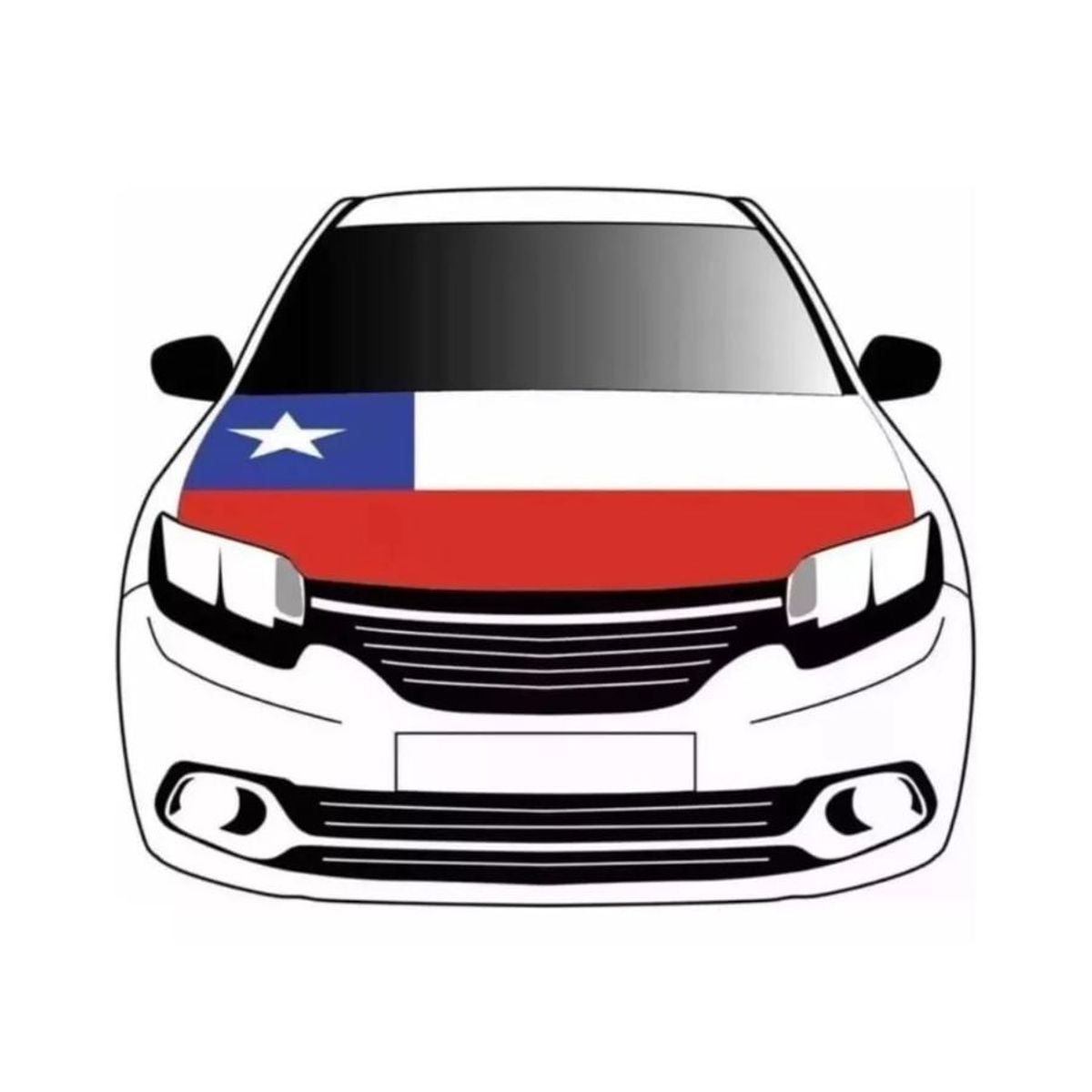 GENERICO - Bandera Cubre Capot Bandera Chile Para Autos Viva Chile