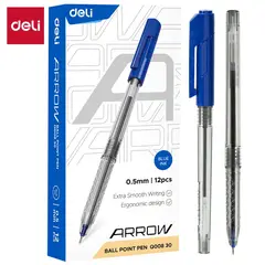 DELI - Pack 36 Lápiz pasta bolígrafo punta mini 05 mm AZUL