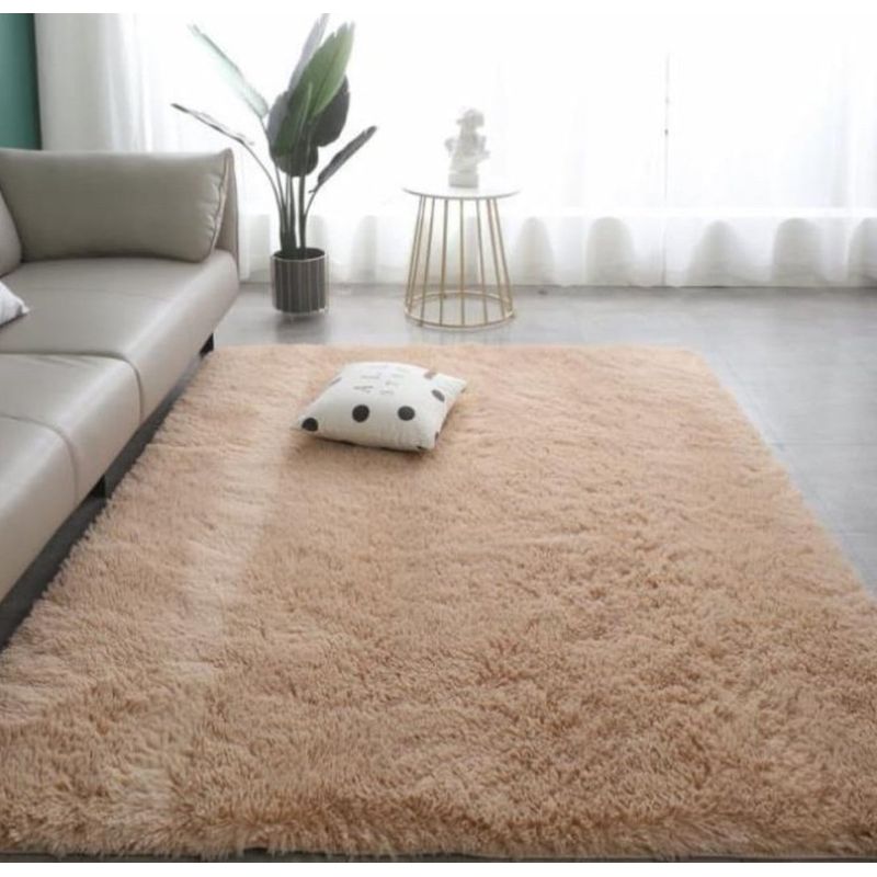 ANGELES DEL HOGAR - ALFOMBRA PELUDA TIPO SHAGGY 200 X 240 COLOR BEIGE