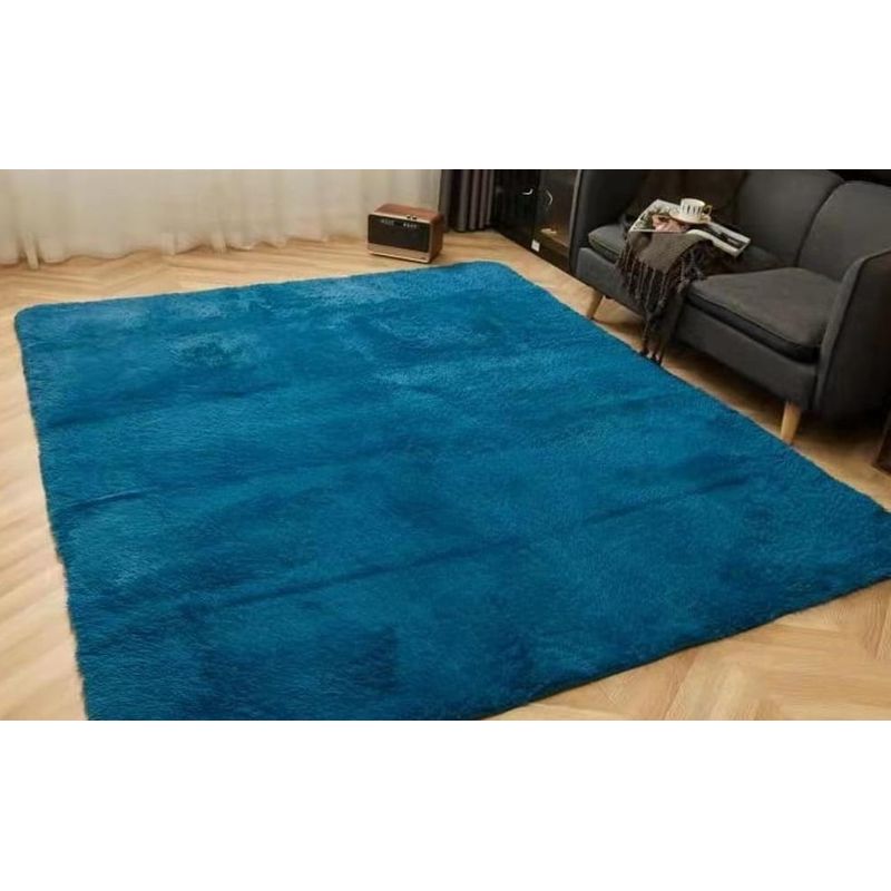 ANGELES DEL HOGAR - ALFOMBRA PELUDA TIPO SHAGGY 200 X 300 COLOR AZUL PETROLEO