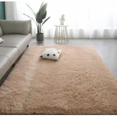 ANGELES DEL HOGAR - ALFOMBRA PELUDA TIPO SHAGGY 200 X 300 COLOR BEIGE