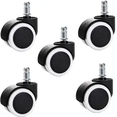 CRUSEC - Pack 5 Ruedas Universal Silla Escritorio Oficina Repuesto