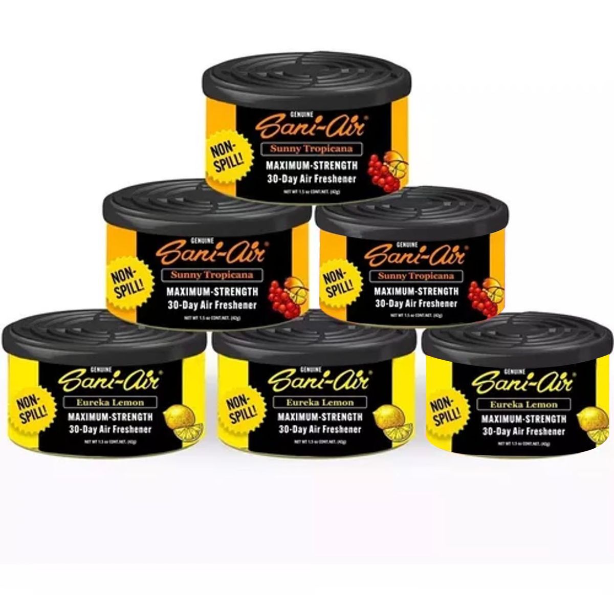 GENERICO - Sani Air Spill Proof 6 Latas Aromaticas Para Auto