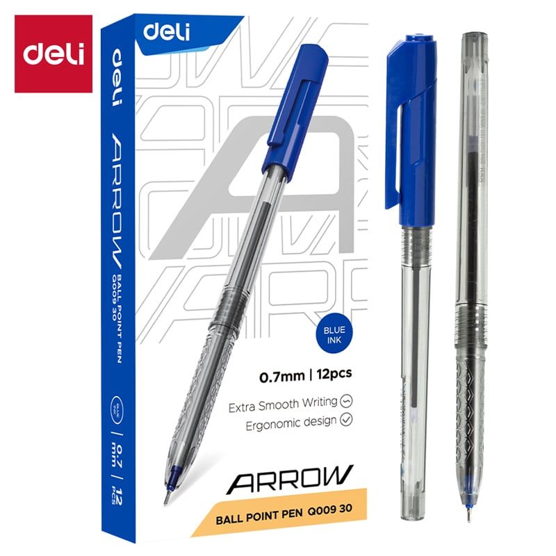 DELI - pack 72 Lápiz pasta bolígrafo punta mini 07 mm tinta azul