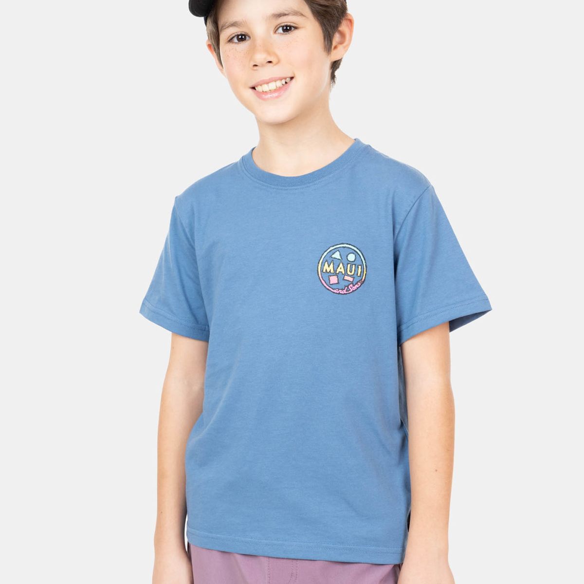 MAUI AND SONS - Polera MC Wafer Azul Niño Maui And Sons