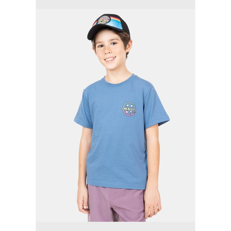 MAUI AND SONS - Polera MC Wafer Azul Niño Maui And Sons