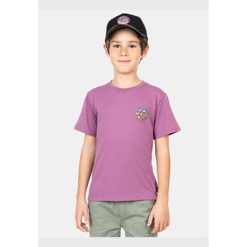 MAUI AND SONS - Polera MC Wafer Burdeo Niño Maui And Sons