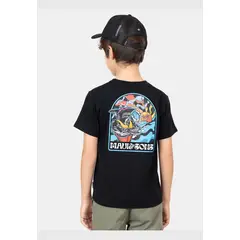 MAUI AND SONS - Polera MC Shark New Day Negro Niño