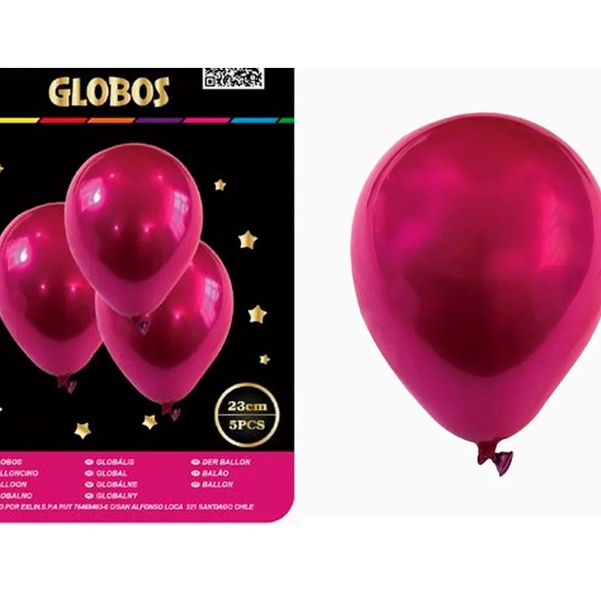 GENERICO - Globo Helio Fucsia 23cm