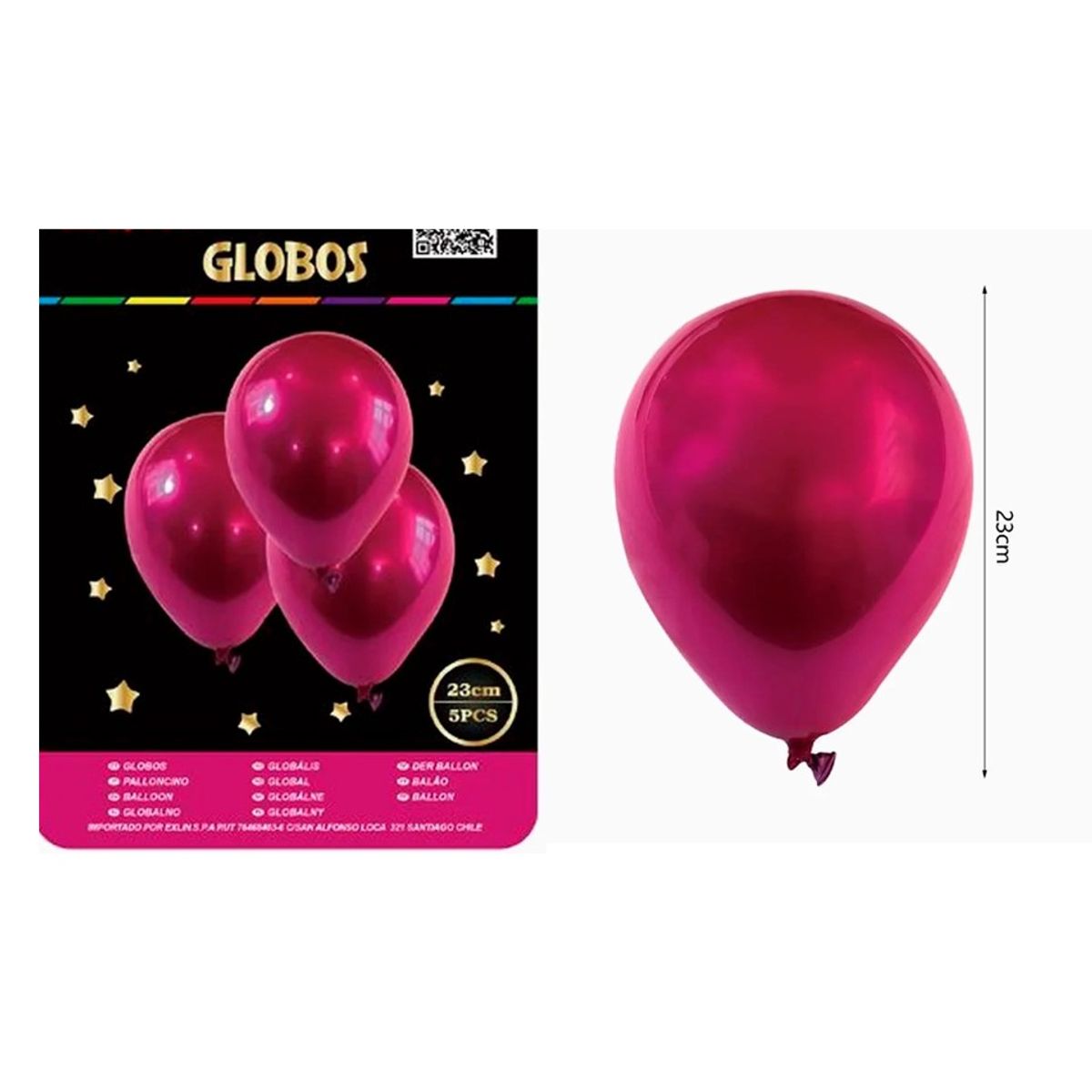 GENERICO - Globo Helio Fucsia 23cm
