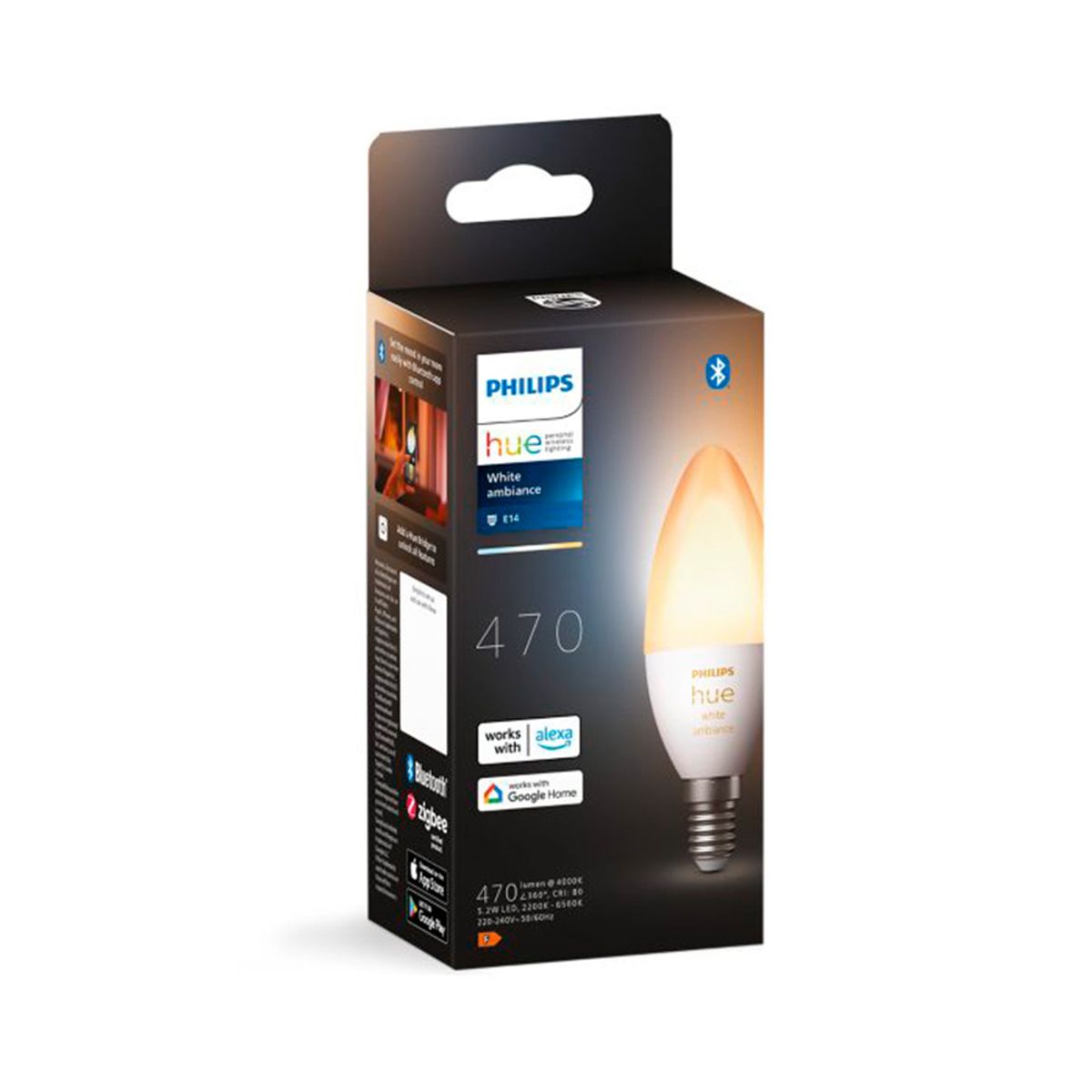 PHILIPS HUE - Ampolleta inteligente White Ambience B39 E14 Philips Hue