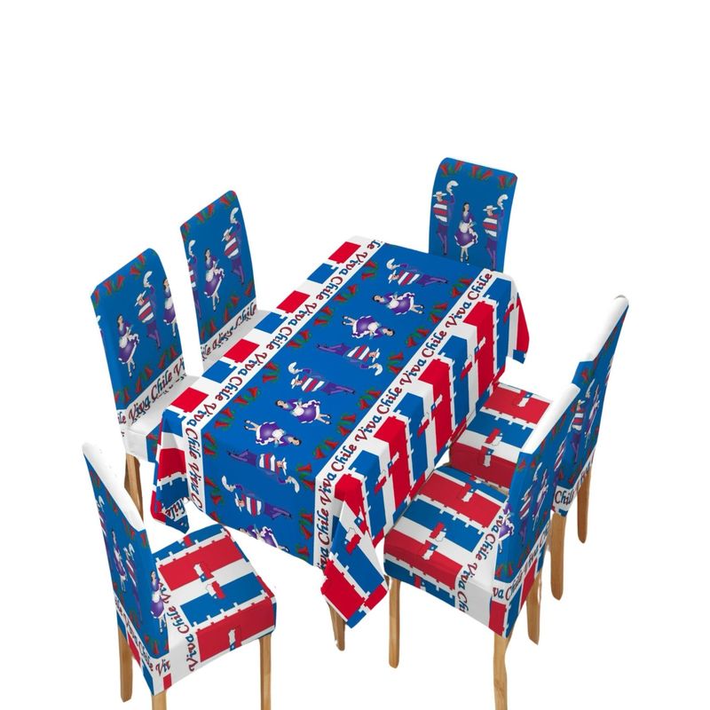 GENERICO - Mantel Mas 6 Fundas De Sillas Fechas Patrias 140x220cm 05